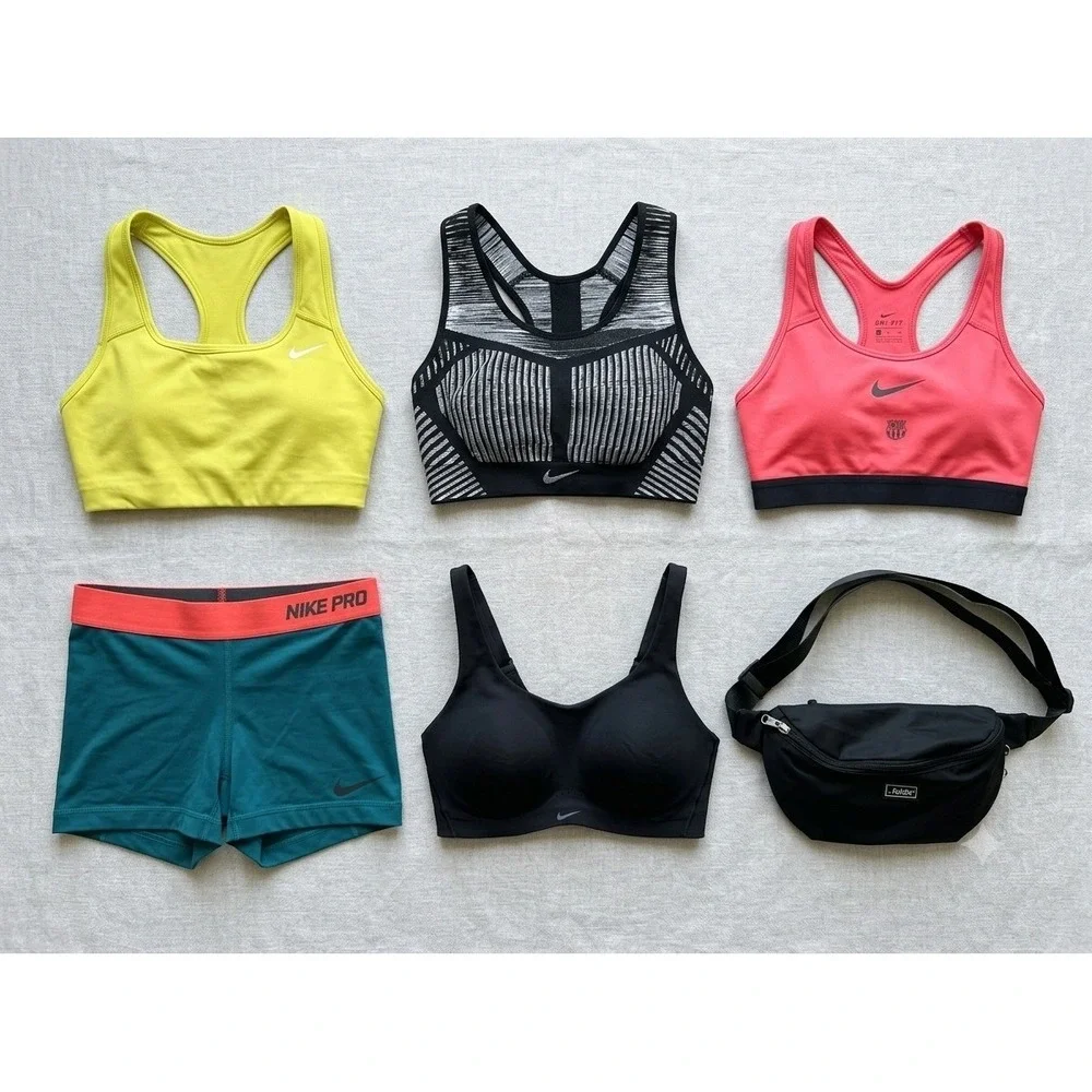 Nike Activewear Bundle Size S Sports Bras Nike Pro Shorts Foldie Fanny Pack Set